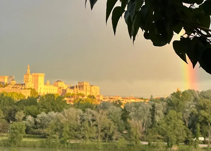 Charmante Petite Maison Avec Vue Panoramique, En Centre Historique, Proche D'avignon, Ancienne, Renovee, Climatisee, Terrasse, Parking Public Gratuit فينوف ليز أفيجْنْ